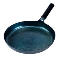 哥思顿平底锅章丘手工炒锅铁锅无涂层煎锅家用平底鱼鳞款28cm 【己开锅带盖】 28cm