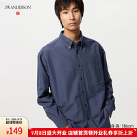 优衣库合作款/男装女装牛津纺宽松衬衫/长袖衬衣25秋冬479996 68 深蓝色 M /170/92A