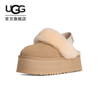 UGG 女士包头厚底LOGO松紧带休闲懒人毛毛鞋 1113474