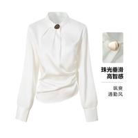JOSEPH ABBOUD 春季新款OL干练金属质感纽扣装饰长袖衬衫女
