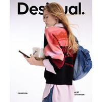 Desigual 25抽象图案提花毛圈拼接长袖女士针织衫