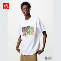 优衣库 男装女装UT ONE PIECE印花T短袖T恤480698 00 白色