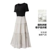 JOSEPH ABBOUD 2025夏季新款度假风气质浪漫收腰显瘦格纹连衣裙