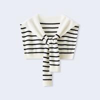 JOSEPH ABBOUD 纯羊毛秋季针织小披肩打结外搭气质软糯装饰女搭肩撞色假两件