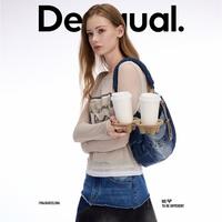 DESIGUAL 【西班牙时尚奢品】25印花贴布绣下摆撞色拼接女式T恤