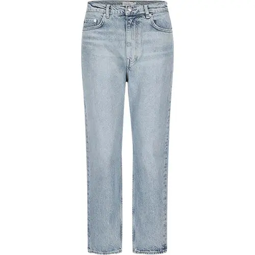 H&M集团【丹宁风】女式水洗做旧潮流棉质透气舒适简约牛仔长裤