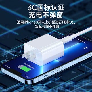  今典 快充 苹果充电器套装+PD线  单Type-C口 线充套装 30W