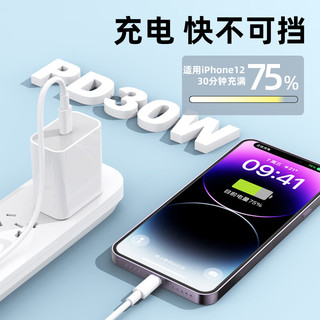  今典 快充 苹果充电器套装+PD线  单Type-C口 线充套装 30W