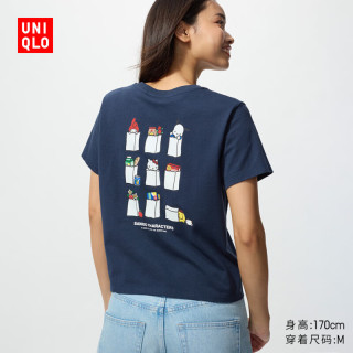 优衣库 女装UT SANRIO印花短袖T恤三丽鸥480678 69 藏青色 M /160/84A