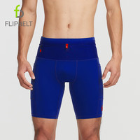 Flipbelt飞比特轻压缩腰包男士 袋鼠裤2.0 竞赛短裤半弹运动跑步马拉松 24款宝石蓝（袋鼠裤2.0） S