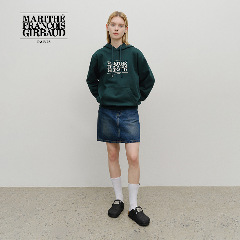 MARITHE经典LOGO多色连帽减龄卫衣 休闲风纯棉男女薄款女2025年秋