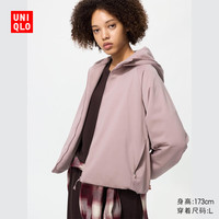 优衣库 女装双面穿防风摇粒绒拉链连帽外套户外防水冬季479697 11 粉红色