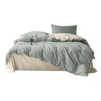 La Torretta40支纯棉三件套宿舍全棉被套单人0.9/1.2米床 被套1.5*2m 暮光绿【40支斜纹喷气固色】