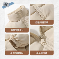 真维斯(Jeanswest)冬季棉服加厚保暖休闲立领款青少年面包服袄子防风纯色棉衣外套