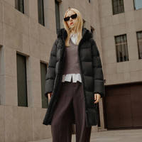 坦博尔 连帽泡芙羽绒服女中长款加厚保暖冬天外套