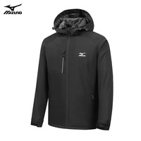 Mizuno 美津浓 户外夹克男女防风外套登山服 黑色