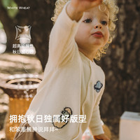 white wheat儿童秋季新款纯羊毛针织衫男小孩休闲上衣女童开衫毛衣