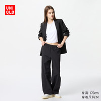 UNIQLO 优衣库 女装休闲长裤/休闲运动裤降落伞裤子防晒裤475820 09 黑色