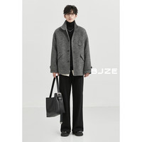 伯爵卓尔【旷野美拉德】羊驼羊毛双面呢大衣男一手长立领外套2024秋冬 落日咖 S 165