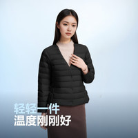 波司登（BOSIDENG）25年春短款轻薄羽绒服女90绒时尚百搭轻便外套B250130004B 黑色8056-经典极简风 XS 155/84B