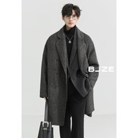 伯爵卓尔山羊绒骆驼绒混纺双面呢大衣男中长款2024秋冬鹅绒内胆男装外套 高级灰 【石墨烯/鹅绒内胆】 M (170)