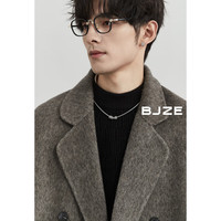 伯爵卓尔山羊绒骆驼绒混纺双面呢大衣男中长款2024秋冬鹅绒内胆男装外套 茶香色 【石墨烯/鹅绒内胆】 2XL (185) 茶香色 【常规款】