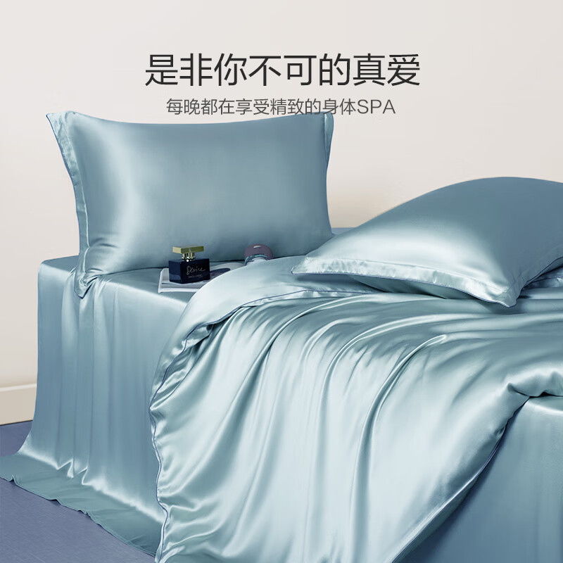 太湖雪100%真丝四件套桑蚕丝绸床品套件桑蚕长丝被芯送礼盒【专柜同款】 四件套  床单款 （被套200*230cm）