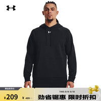 安德玛 UNDERARMOUR 秋冬Rival男子抓绒运动休闲卫衣1379757 黑色001 XXL