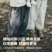 white wheat儿童2025冬季新款裤子男女童时髦灯芯绒纯棉加绒阔腿裤