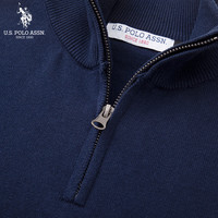 美国马球协会 U.S. POLO ASSN.保罗针织男秋季商务休闲t恤毛衣男百搭保暖长袖外套 黑色XL 黑色 纯棉半开衫