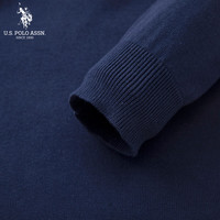 美国马球协会 U.S. POLO ASSN.保罗针织男秋季商务休闲t恤开衫毛衣男百搭保暖长袖外套 酒红 XL 酒红 纯棉半开衫