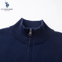 美国马球协会 U.S. POLO ASSN.保罗针织男秋季商务休闲t恤开衫毛衣男百搭保暖长袖外套 酒红  L 酒红 纯棉半开衫