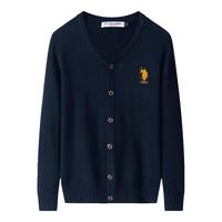 美国马球协会 U.S. POLO ASSN.保罗针织男秋季商务休闲毛衣男百搭保暖外套 宝蓝 3XL