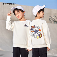 Converse匡威儿童装2025新春中大童加绒打底衫男女童卫衣本命年红色拜年服 黑色 毛圈款 110 /52 【身高98-104cm】