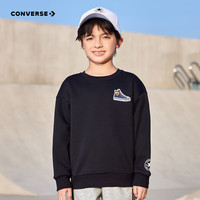 Converse匡威儿童装2025新春中大童加绒打底衫男女童卫衣本命年红色拜年服 黑色 加绒款 120 /60 【身高110-116cm】