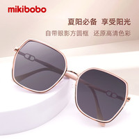 mikibobo 太阳镜 大框显瘦防晒 偏光墨镜  米白色框