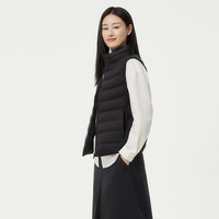 坦博尔2025冬季休闲百搭一衣三穿保暖立领羽绒马甲短款女TBF310102A 黑色 3XL