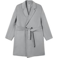 gxg.jeans男装秋冬气质绵羊毛呢大衣 灰蓝 M (170)