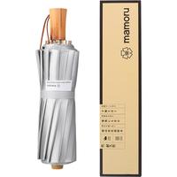 MAMORU防紫外线遮阳伞三折手开16加固伞骨 彩胶防晒太阳伞 晴雨两用 【三折彩胶16骨】银色