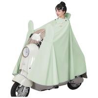 备美雨衣电动电瓶车女款成人外穿长款全身防暴雨加厚骑行雨披 漫幕绿【加高防雨领口】 4XL 1件 无镜套
