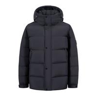 雪中飞高充绒连帽羽绒服男士冬季户外出勤休闲三层保暖防寒科技羽绒外套 黑色 L (175)