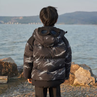波司登(BOSIDENG)冬季儿童时尚运动羽绒服连帽男女5A抗菌新国标90绒外套 智能悟空黑|9CA5 160 /80
