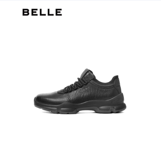PLUS会员、今日必买：BeLLE 百丽 厚底增高抓纹牛皮健步运动鞋A2215CM5