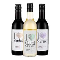 【小酒三支装】爱嗨葡萄酒187ml*3瓶小支便携分享装晚安酒
