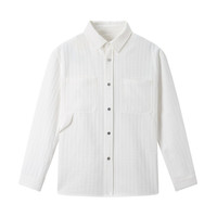 gxgjeans 真五折！美式宽松休闲翻领长袖衬衫 白色