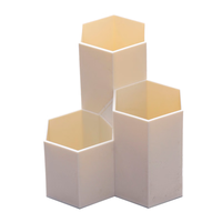 夕纪 斜插式3格笔筒收纳桶 米色