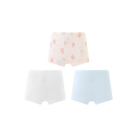 英氏儿童内裤女童四角内裤女宝宝中大童平角打底短裤不夹屁屁 【7A抗菌】女童平角内裤3条装-梦幻小兔 160 （80-100斤）