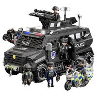 儿童大号特警察车玩具小汽车可喷雾公安模型越野车装甲车男孩