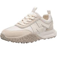 ZHR休闲鞋女厚底网面透气百搭夏季女鞋简约德训鞋 KS161E 米灰色 36 米灰色(网面)