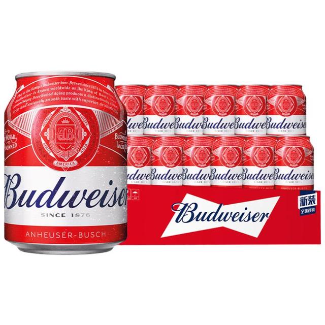 百威 啤酒 mini红罐淡色拉格255ml*12罐整箱装